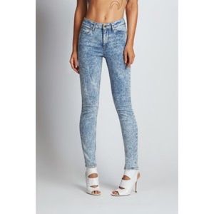 Guess acid wash skinny high waisted jeans